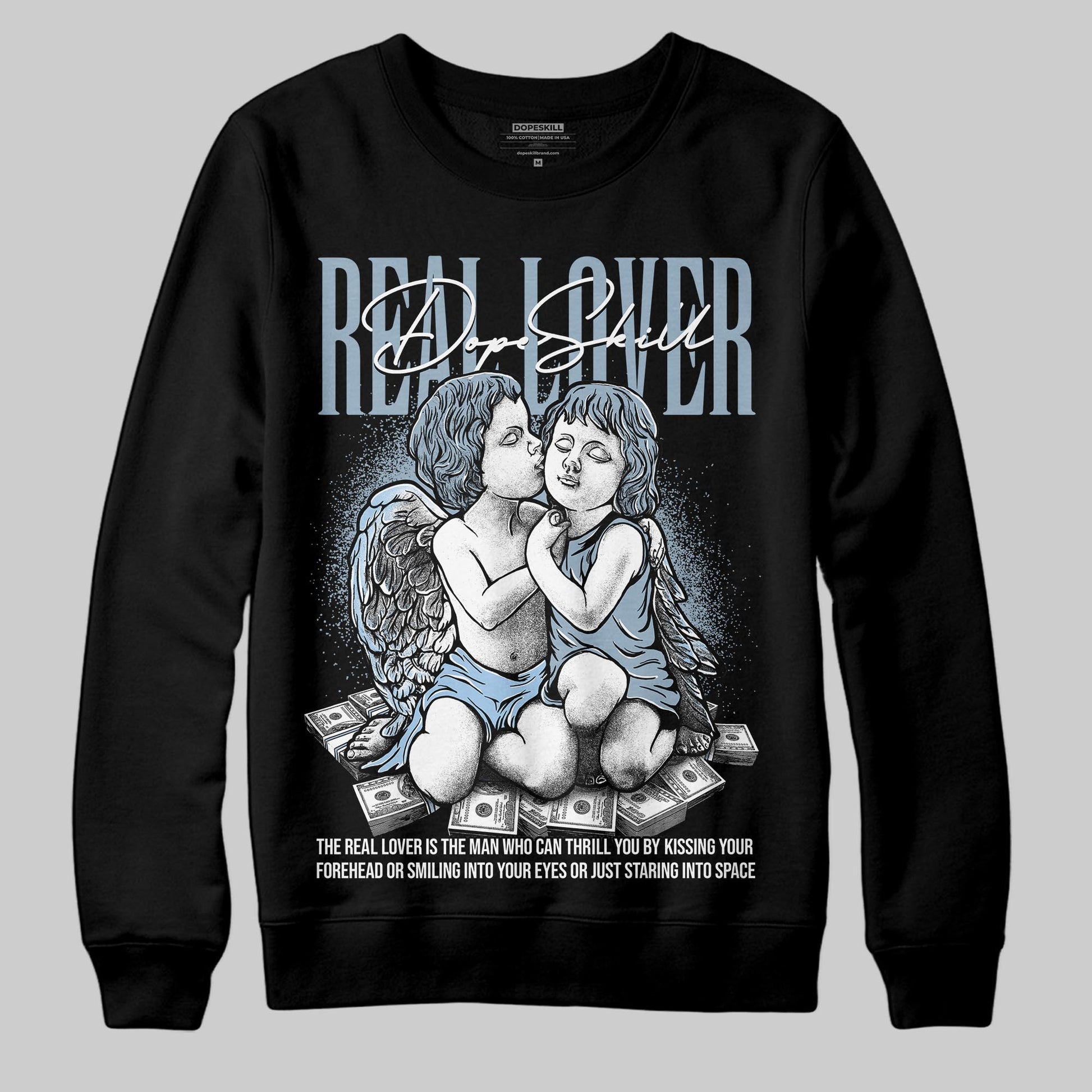 Jordan 40 “Blue Suede” DopeSkill Sweatshirt Real Lover Graphic Streetwear - Black