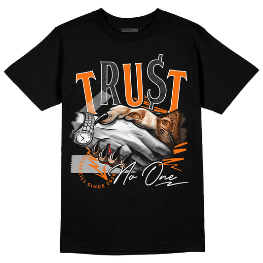 Orange, Black & White Sneakers DopeSkill T-Shirt Trust No One Graphic Streetwear - Black