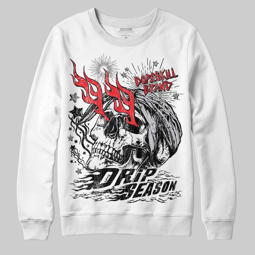 Grey Sneakers DopeSkill Sweatshirt Drip Season Graphic Streetwear - White