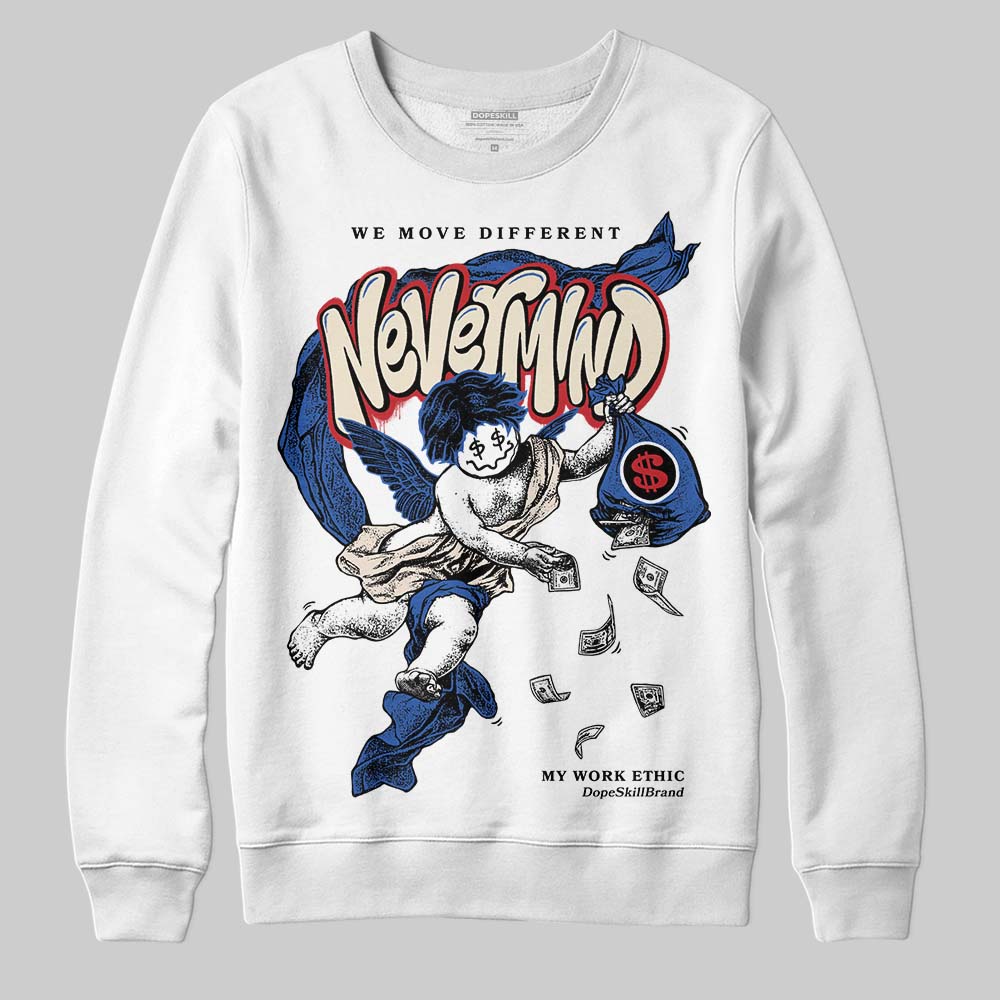 Jordan 1 Low Travis Scott x Fragment DopeSkill Sweatshirt Nevermind Graphic Streetwear - White