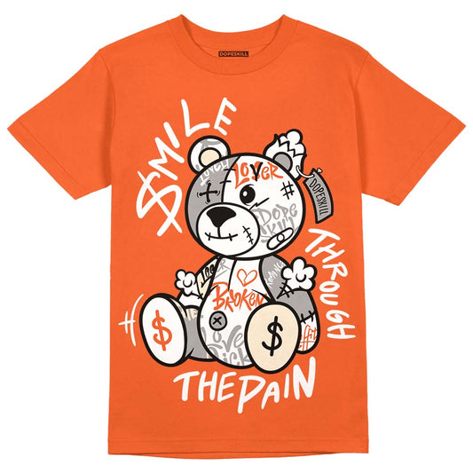 Jordan 3 Georgia Peach DopeSkill Orange T-shirt Smile Through The Pain Graphic Streetwear