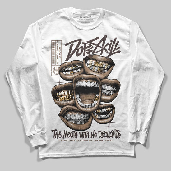 SoleFly x Air Jordan 12 Retro SP 'Cafecito/Baroque Brown' DopeSkill Long Sleeve T-Shirt The Mouth With No Droughts Graphic Streetwear - White
