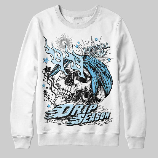 Jordan 11 Retro Legend Blue DopeSkill Sweatshirt Drip Season Graphic Streetwear - White