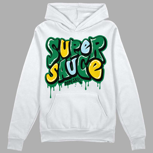 Jordan 5 “Lucky Green” DopeSkill Hoodie Sweatshirt Super Sauce Graphic Streetwear - White