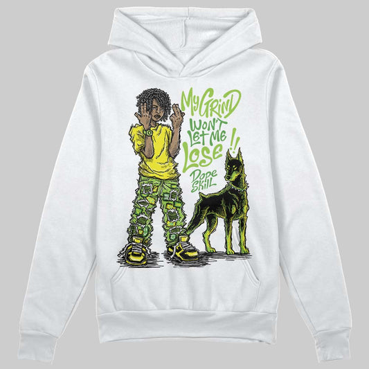 Neon Green Sneakers DopeSkill Hoodie Sweatshirt My Grind Won't Let Me Lose Graphic Streetwear - White