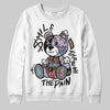 Harris Tweed x Dunk Low Denim Turquoise and Baroque Brown DopeSkill Sweatshirt Smile Through The Pain Graphic Streetwear - White