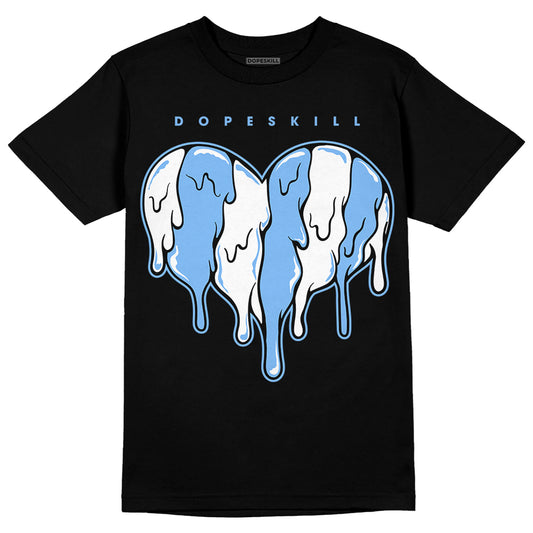 Jordan 9 Powder Blue DopeSkill T-Shirt Slime Drip Heart Graphic Streetwear - Black