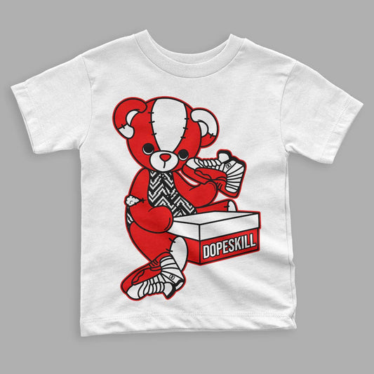 Jordan 12 “Cherry” DopeSkill Toddler Kids T-shirt Sneakerhead BEAR Graphic Streetwear - White