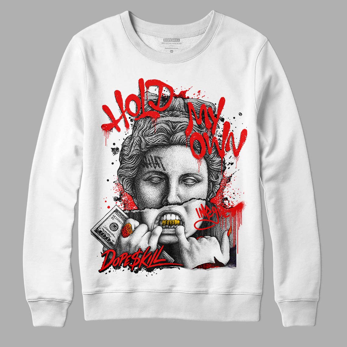 Jordan 12 “Cherry” DopeSkill Sweatshirt Hold My Own Graphic Streetwear - White