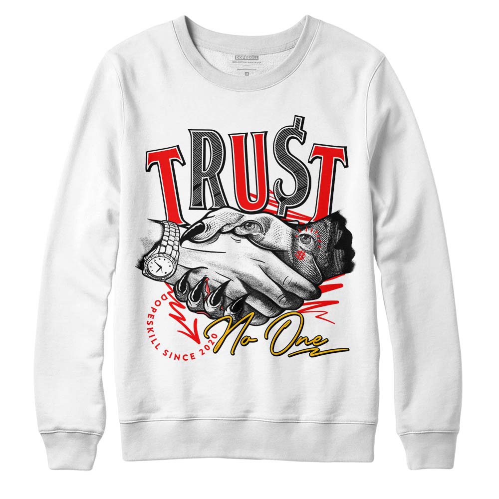 Red Sneakers DopeSkill Sweatshirt Trust No One Graphic Streetwear - White