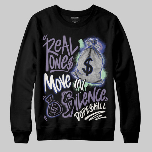 Jordan 1 Retro Low OG Zion Williamson Voodoo Alternate DopeSkill Sweatshirt Real Ones Move In Silence Graphic Streetwear - Black