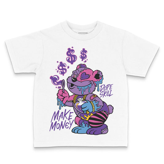 PURPLE Sneakers DopeSkill Toddler Kids T-shirt Make Money Graphic Streetwear - White