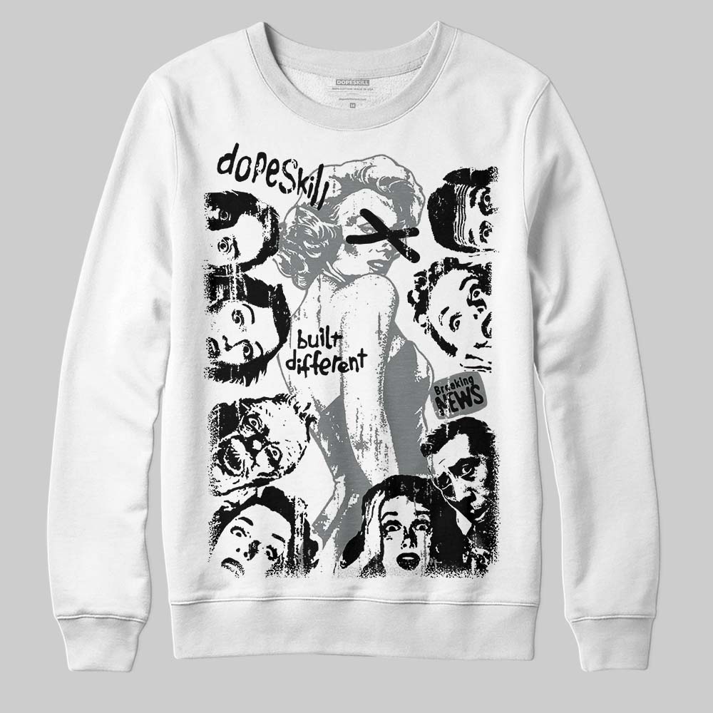 Jordan 9 Cool Grey DopeSkill Sweatshirt Built Different Graphic Streetwear - White