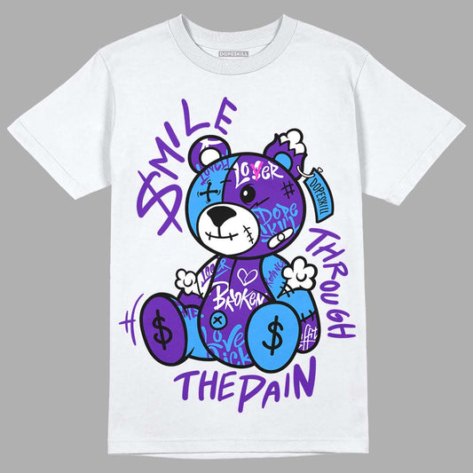 Dunk Low Championship Court Purple DopeSkill T-Shirt Smile Through The Pain Graphic Streetwear - White