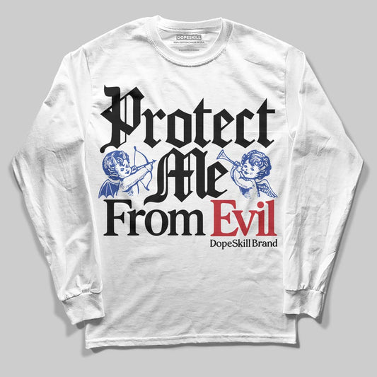 Jordan 4 “Rare Air” DopeSkill Long Sleeve T-Shirt Protect Me From Evil Graphic Streetwear - White