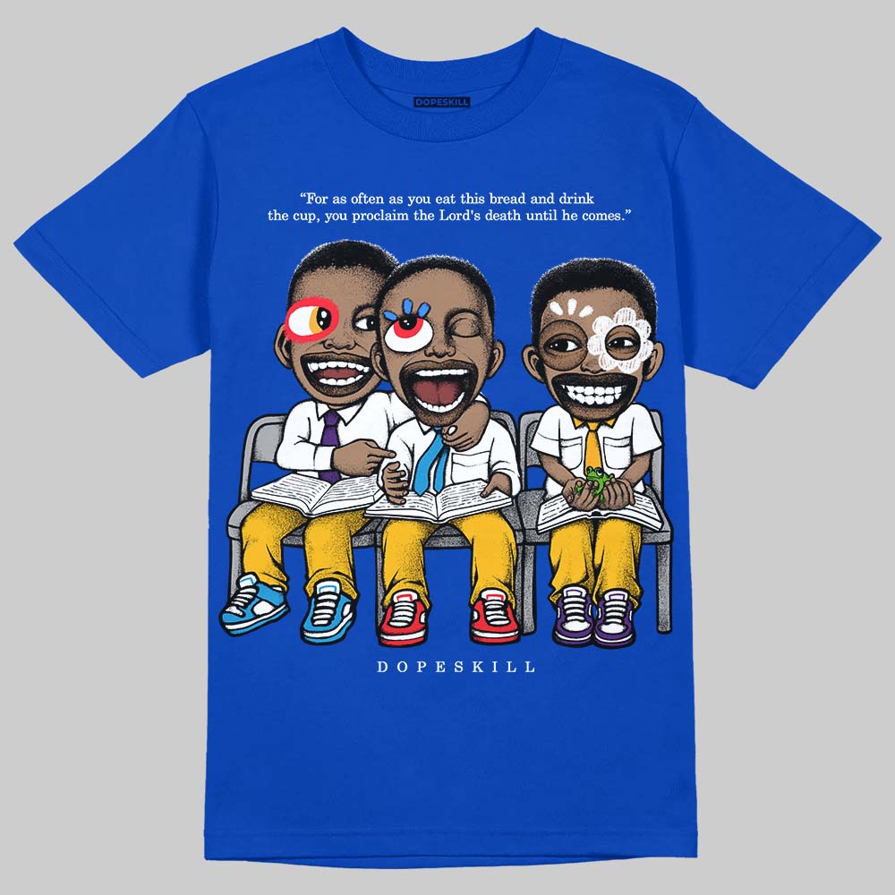 Royal Blue Sneakers DopeSkill T-Shirt First Sunday Graphic Streetwear - Royal