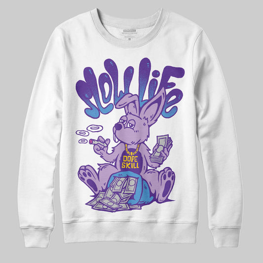 PURPLE Sneakers DopeSkill Sweatshirt Slow Life Graphic Streetwear - White
