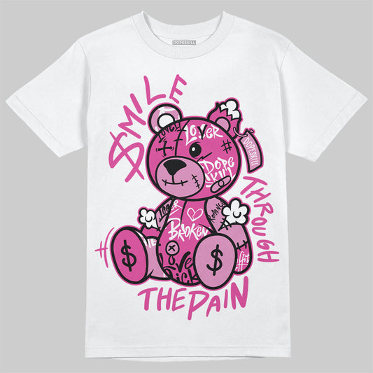 Dunk Low GS “Active Fuchsia” DopeSkill T-Shirt Smile Through The Pain Graphic Streetwear - White