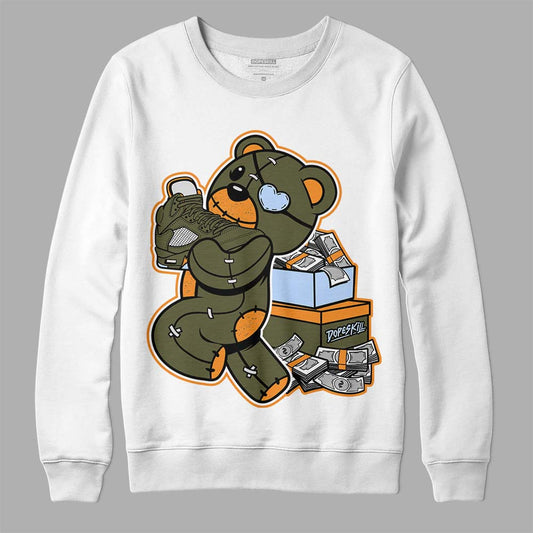 Jordan 5 "Olive" DopeSkill Sweatshirt Bear Steals Sneaker Graphic Streetwear - White