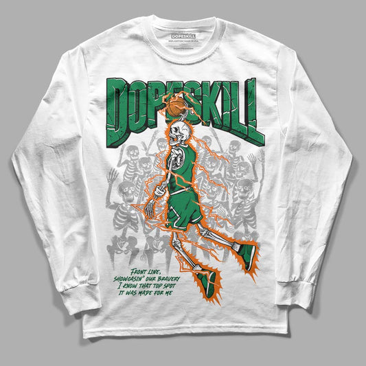 Green Sneakers DopeSkill Long Sleeve T-Shirt Thunder Dunk Graphic Streetwear - White