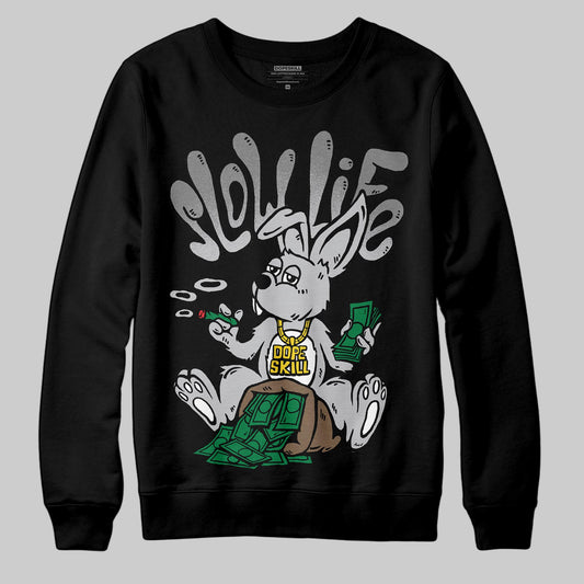 Grey Sneakers DopeSkill Sweatshirt Slow Life Graphic Streetwear - Black