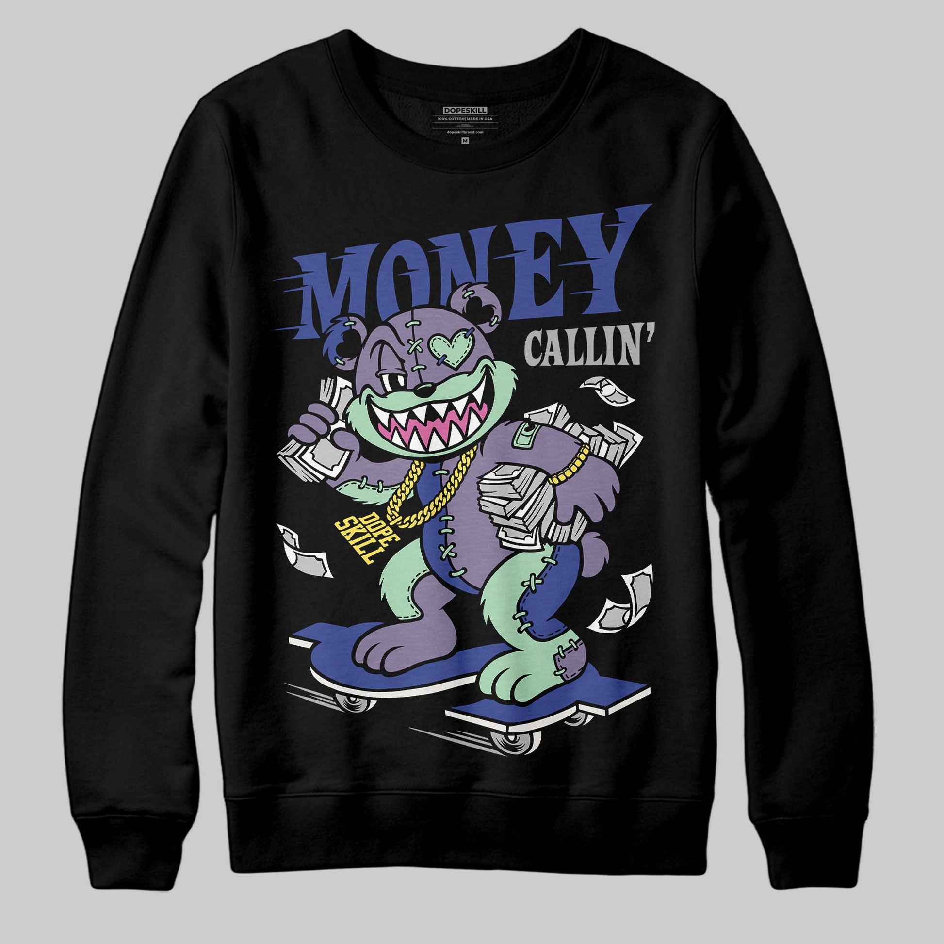 Jordan 1 Retro Low OG Zion Williamson Voodoo Alternate DopeSkill Sweatshirt Money Callin' Graphic Streetwear - Black