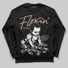 Jordan 4 Retro Cozy Girl DopeSkill Long Sleeve T-Shirt Flexin' Graphic Streetwear - Black