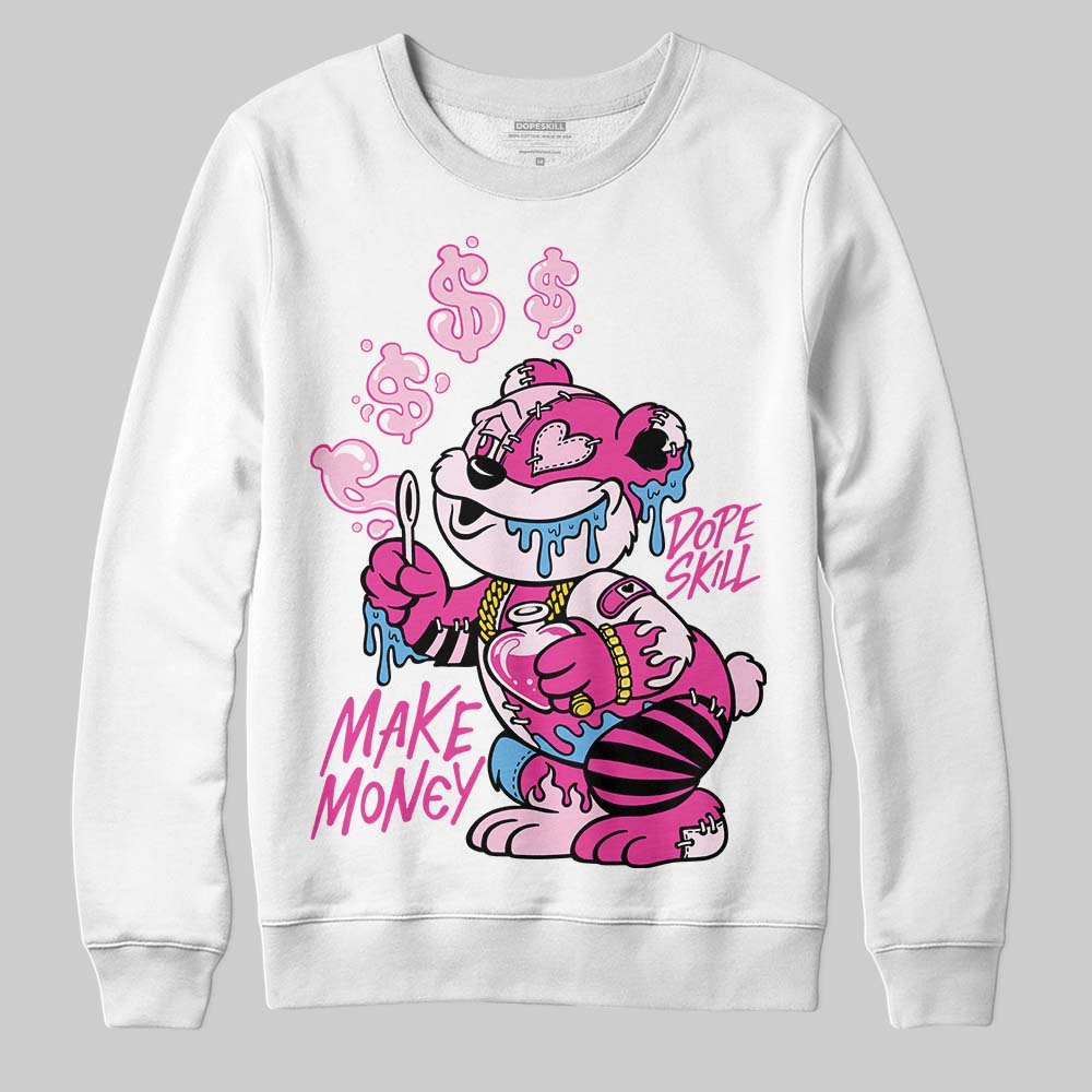 Pink Sneakers DopeSkill Sweatshirt Make Money Graphic Streetwear - White