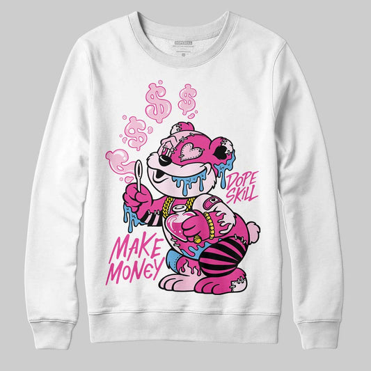 Pink Sneakers DopeSkill Sweatshirt Make Money Graphic Streetwear - White