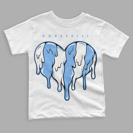 Jordan 9 Powder Blue DopeSkill Toddler Kids T-shirt Slime Drip Heart Graphic Streetwear - White
