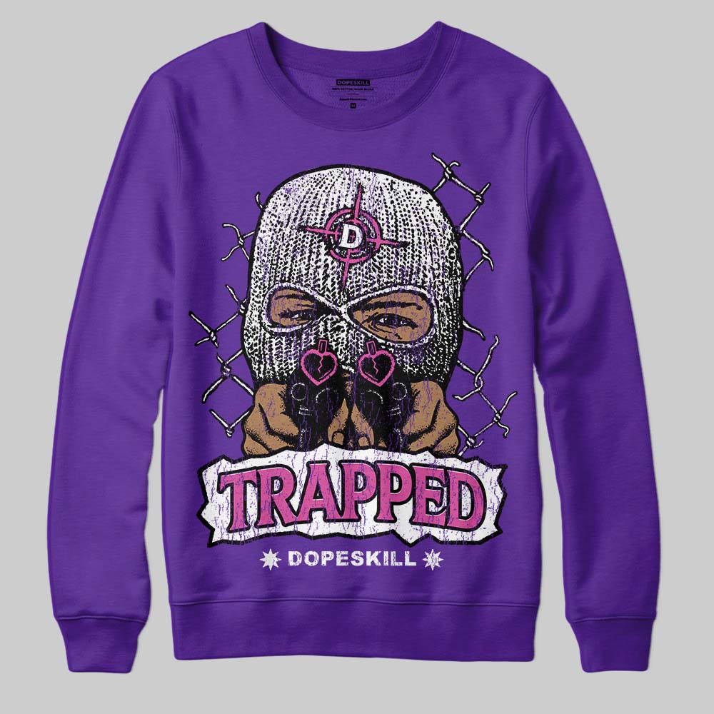PURPLE Sneakers DopeSkill Sweatshirt New Trapped Graphic Streetwear - Purple
