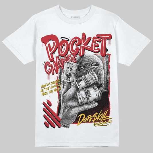 Jordan 14 Retro Ferrari (2025) DopeSkill T-Shirt Pocket Change Graphic Streetwear - White