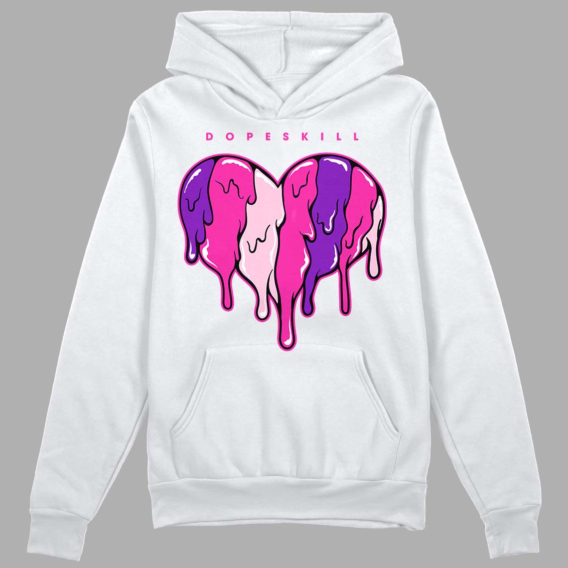 Pink Sneakers DopeSkill Hoodie Sweatshirt Slime Drip Heart Graphic Streetwear - White