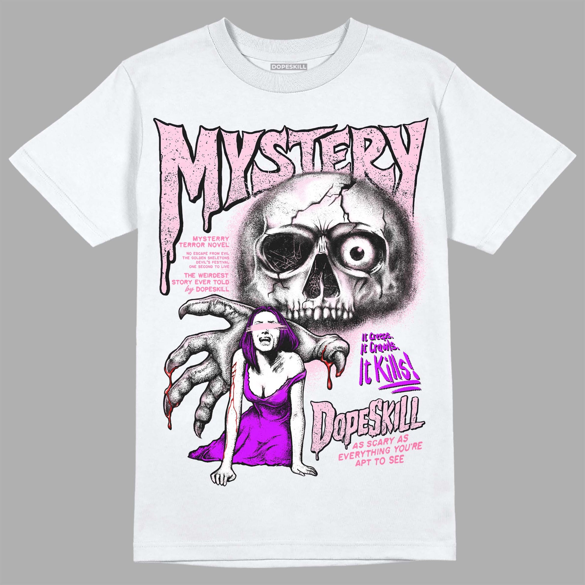 Dunk LX Pink Foam DopeSkill T-Shirt Mystery Ghostly Grasp Graphic Streetwear - White