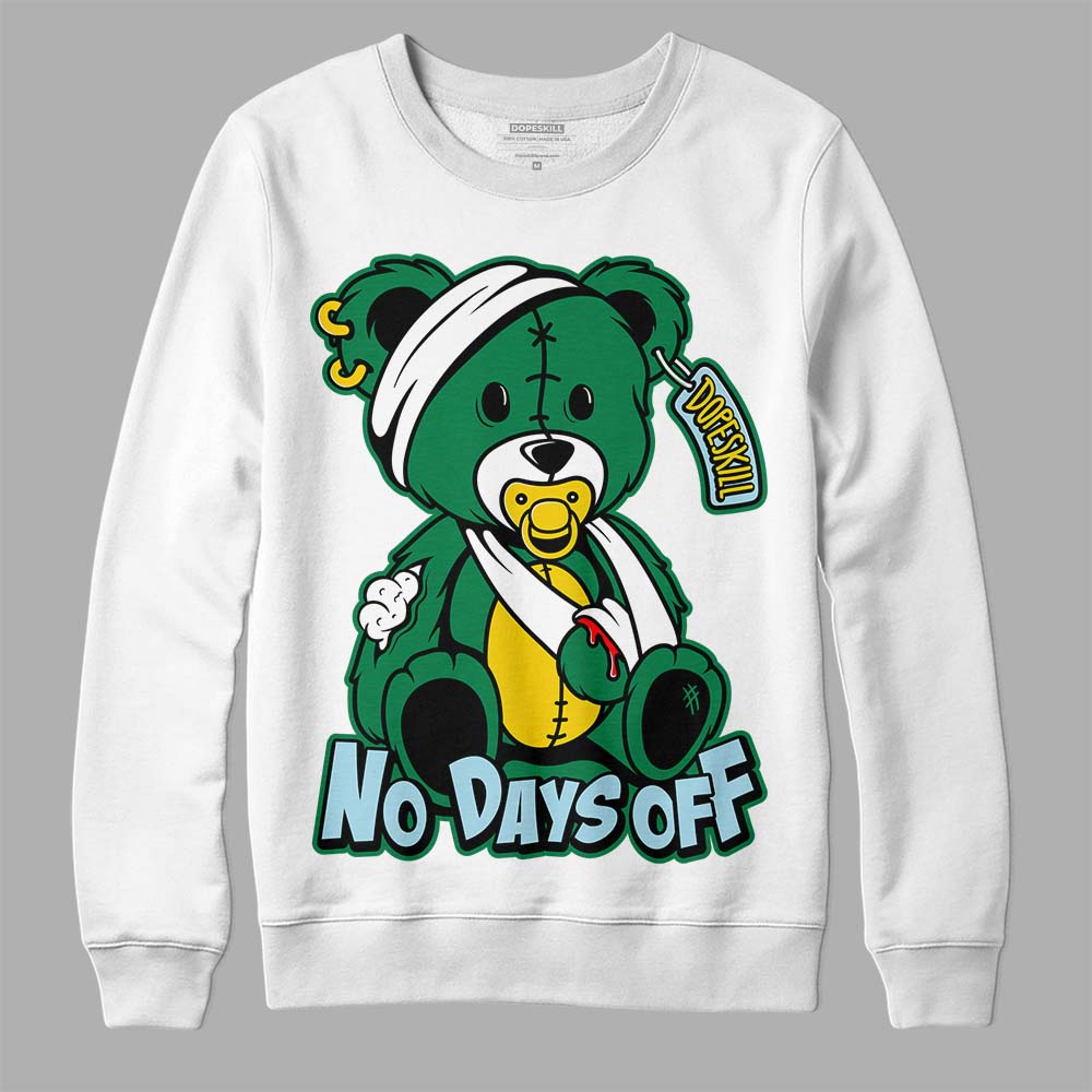 Jordan 5 “Lucky Green” DopeSkill Sweatshirt Hurt Bear Graphic Streetwear - White