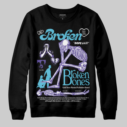 Jordan 8 Retro 'Aqua' 2025 DopeSkill Sweatshirt Broken Bones Graphic Streetwear - Black