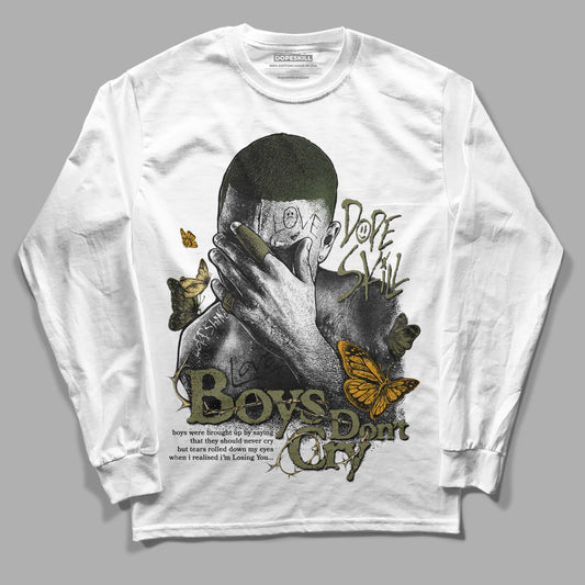 Jordan 4 Retro SE Craft Medium Olive DopeSkill Long Sleeve T-Shirt Boys Don't Cry Graphic Streetwear - White 