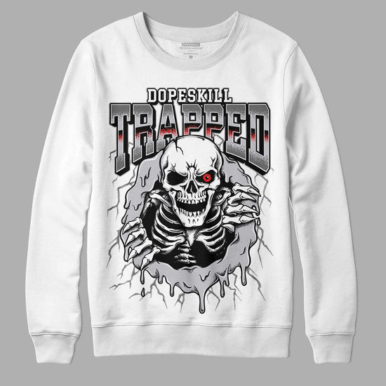 Grey Sneakers DopeSkill Sweatshirt Trapped Halloween Graphic Streetwear - White