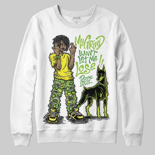 Neon Green Sneakers DopeSkill Sweatshirt My Grind Won't Let Me Lose Graphic Streetwear - White