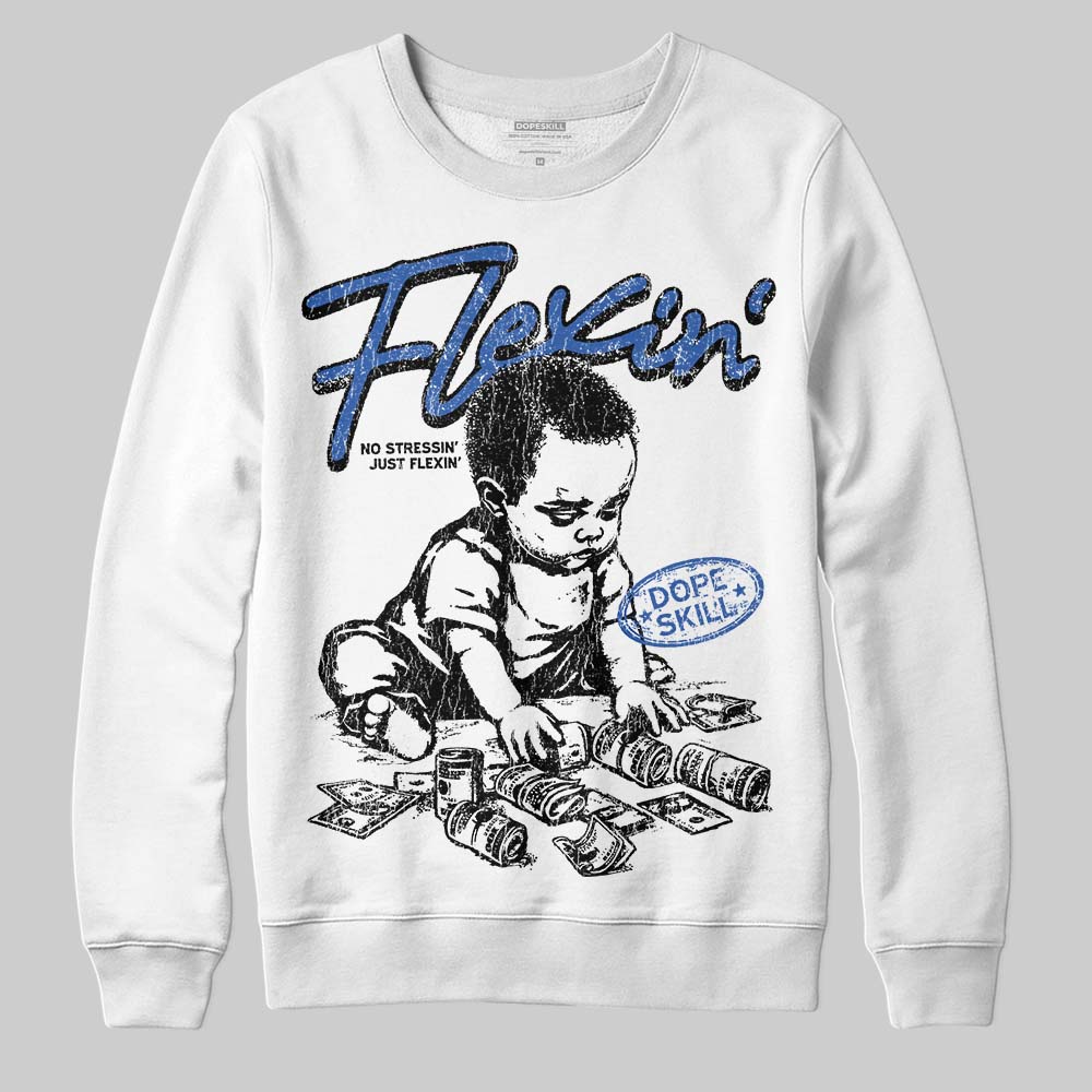 Jordan 1 Low Travis Scott x Fragment DopeSkill Sweatshirt Flexin' Graphic Streetwear - White