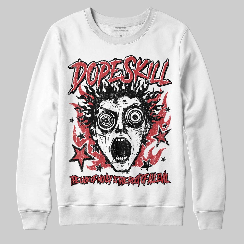 Red Sneakers DopeSkill Sweatshirt Root of Evil Graphic Streetwear - White