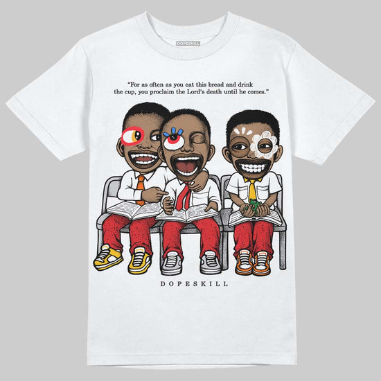 Jordan 4 Retro Red Cement DopeSkill T-Shirt First Sunday Graphic Streetwear - White