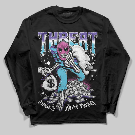 Jordan 8 Retro 'Aqua' 2025 DopeSkill Long Sleeve T-Shirt Threat Graphic Streetwear - Black