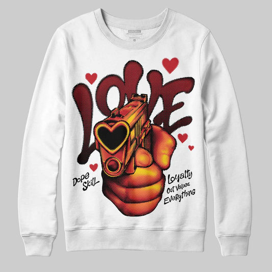 Jordan 11 Retro Low Bred (2025) DopeSkill Sweatshirt Love Shot Graphic Streetwear - White