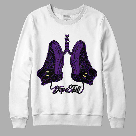 Jordan 12 “Field Purple” DopeSkill Sweatshirt Breathe Graphic Streetwear - White
