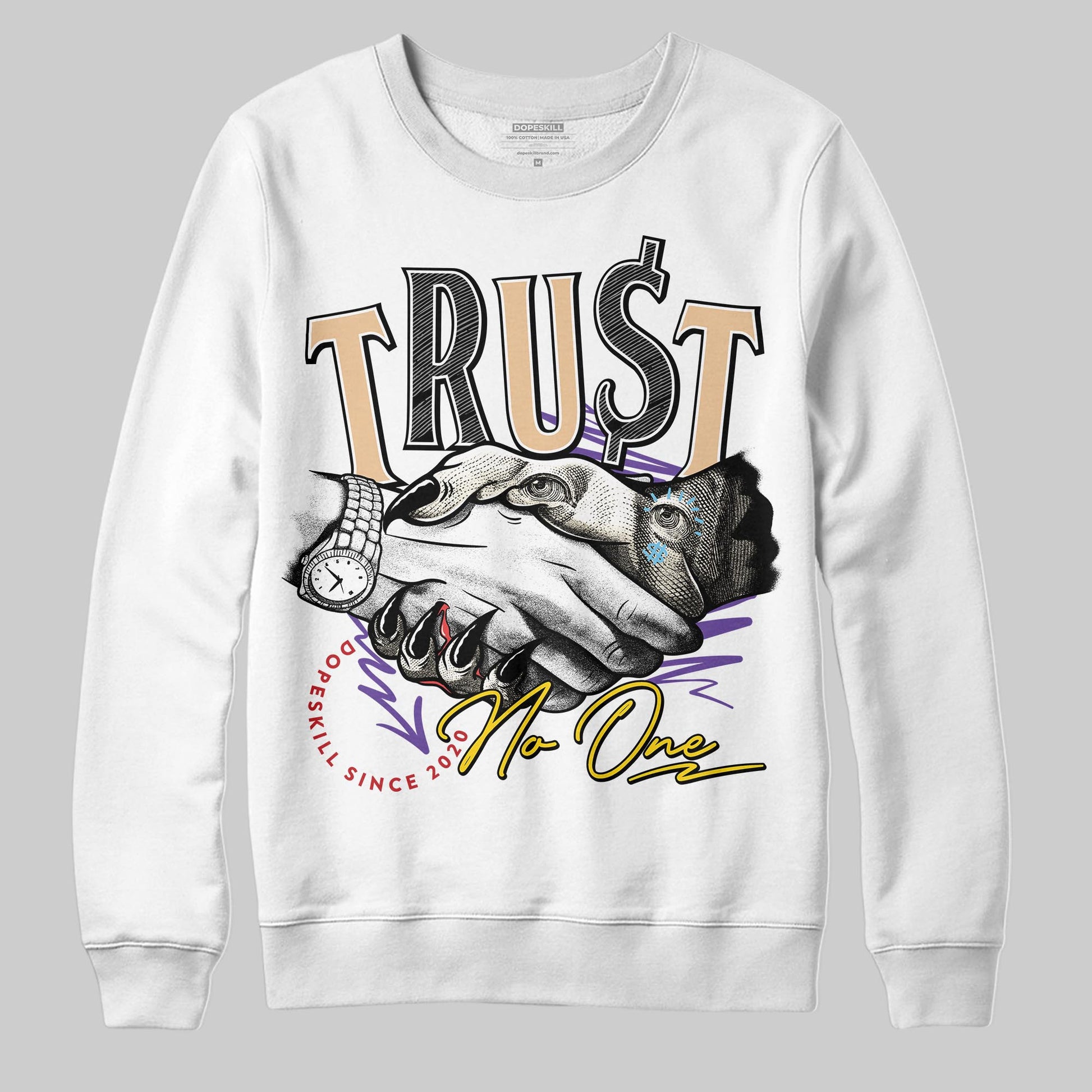 Jordan 17 Retro Low SP Infinite Archives DopeSkill Sweatshirt Trust No One Graphic Streetwear - White