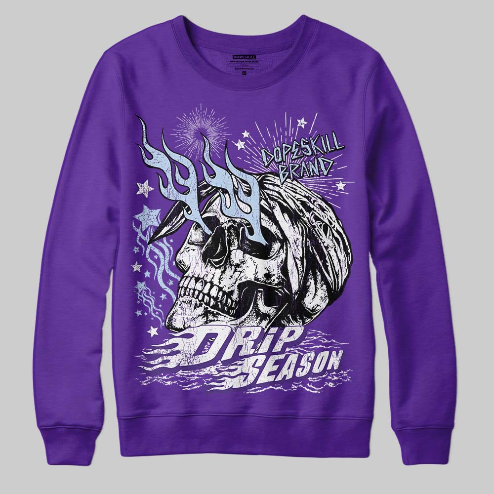 Jordan 5 OG “Grape” DopeSkill Sweatshirt Drip Season Graphic Streetwear - Purple