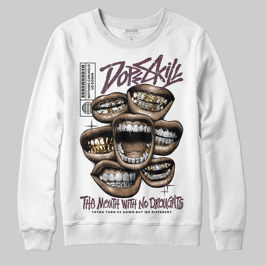 A Ma Maniére x Air Jordan 5 “Violet Ore” DopeSkill Sweatshirt The Mouth With No Droughts Graphic Streetwear - White