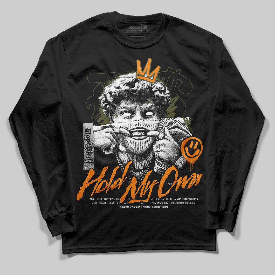 Jordan 5 "Olive" DopeSkill Long Sleeve T-Shirt In My Way Graphic Streetwear - Black