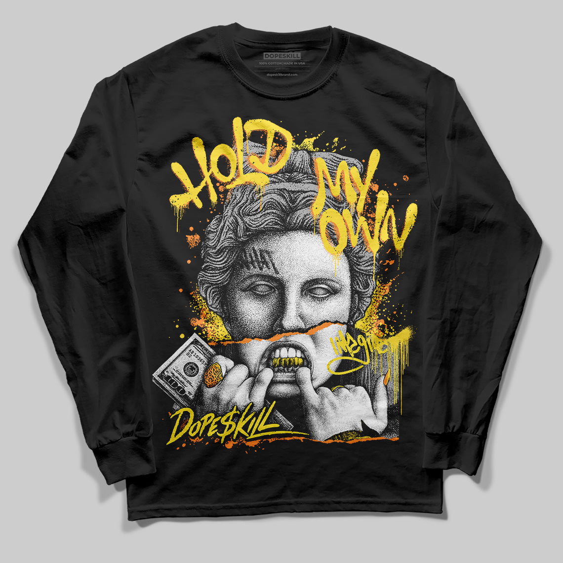 Jordan 11 Low 'Yellow Snakeskin' DopeSkill Long Sleeve T-Shirt Hold My Own Graphic Streetwear - Black